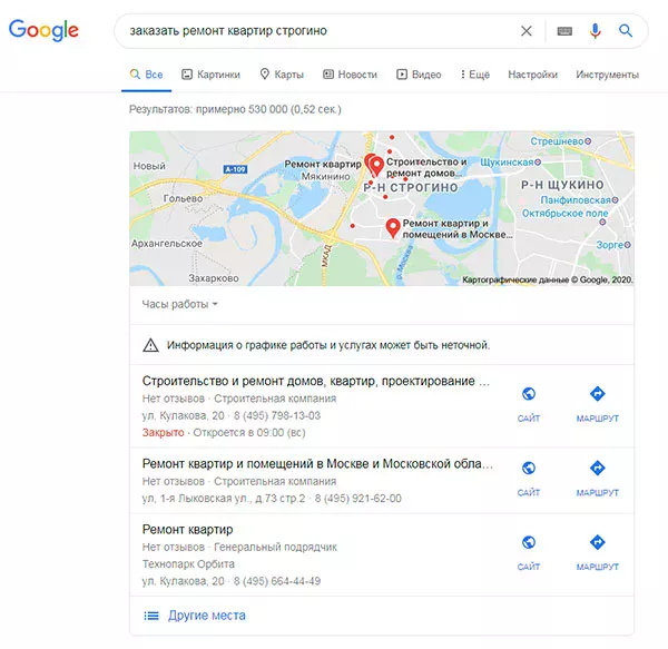 локальное продвижение ремонта квартир