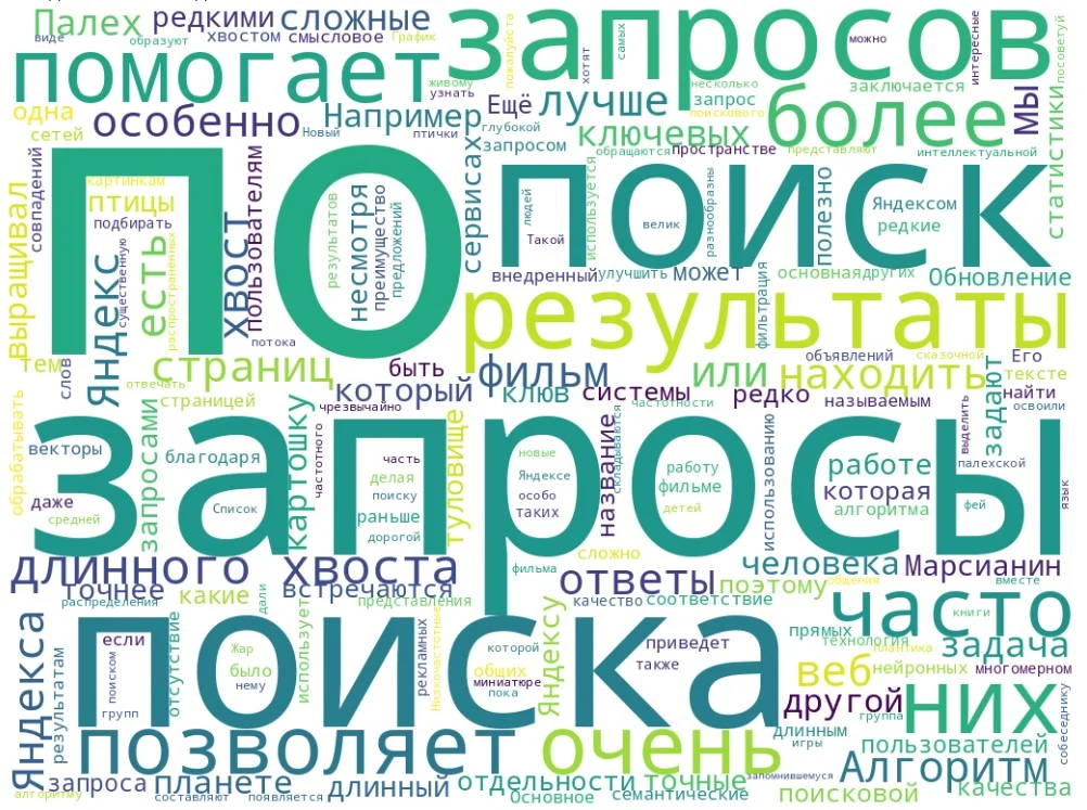 Совершенствование алгоритмов Яндекс
