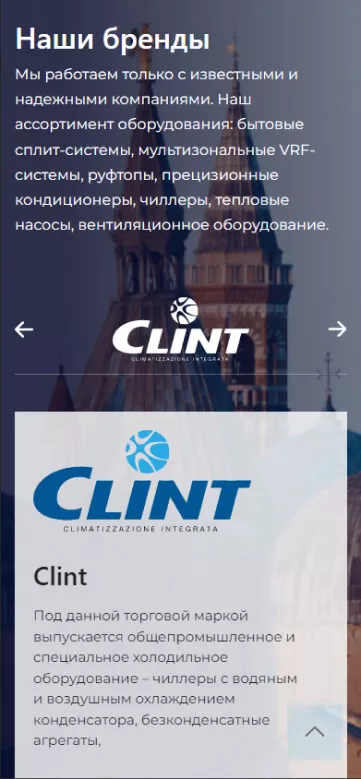 Раздел 'Наши бренды' на сайте компании